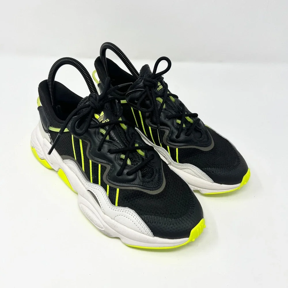 adidas Ozweego Mens Size 7 Athletic‎ Shoes Sneakers Black White Solar Yellow